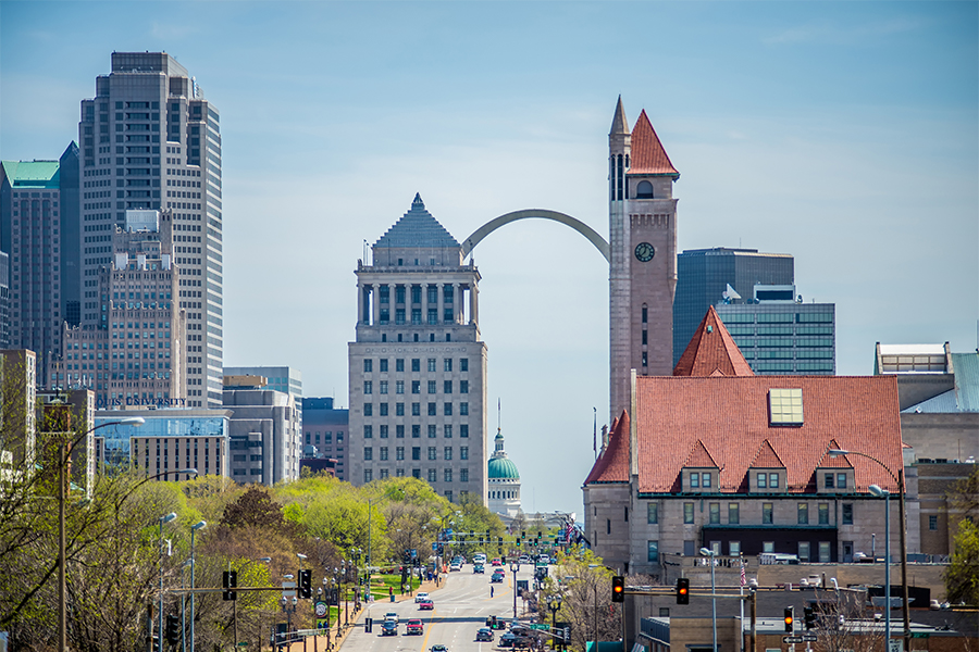 A photo of downtown St Louis